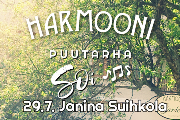 Product image for the product Janina Suihkola at Harmooni Garden 29.7. at 8 pm